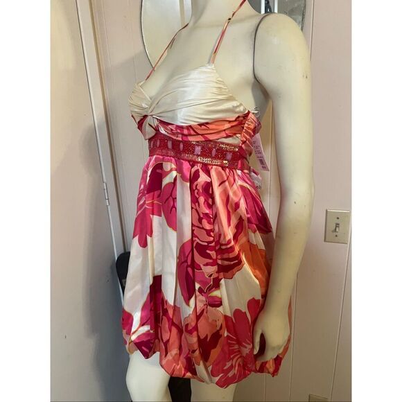 NWT Davids Bridal Short Charmuse beaded dress flaw 4 - Picture 5 of 11